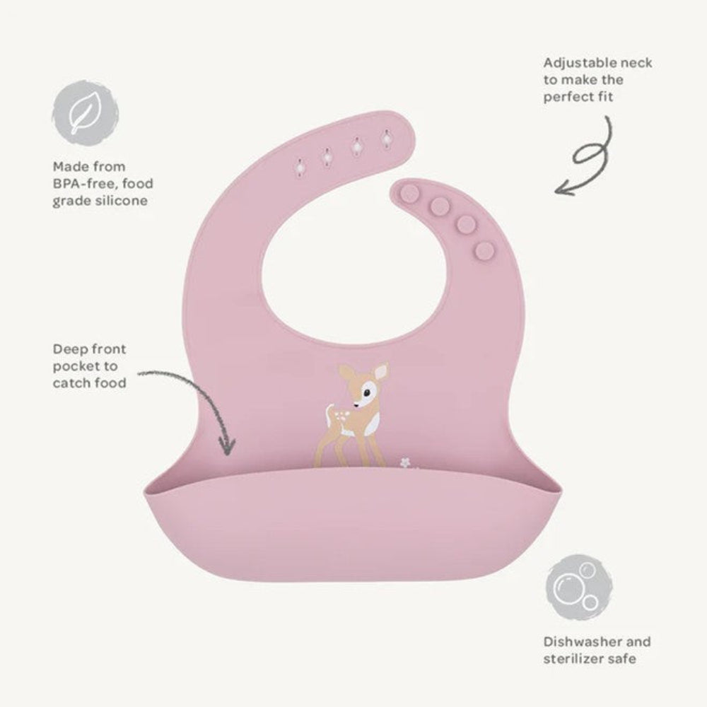 Playground Silicone Bib - Fawn/Lilac