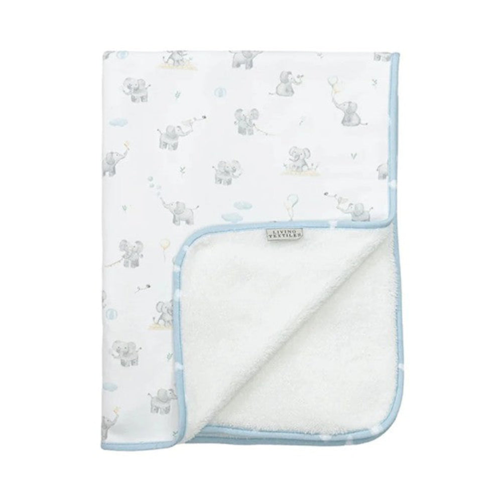 Living Textiles Jersey Sherpa Pram Blanket - Elephant Playtime