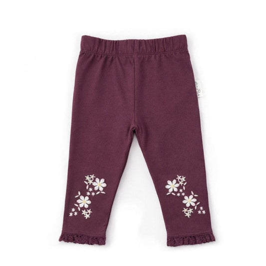 Aster + Oak Plum Embroidered Leggings