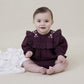 Aster + Oak Plum Floral Muslin Romper