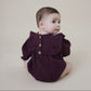 Aster + Oak Plum Floral Muslin Romper