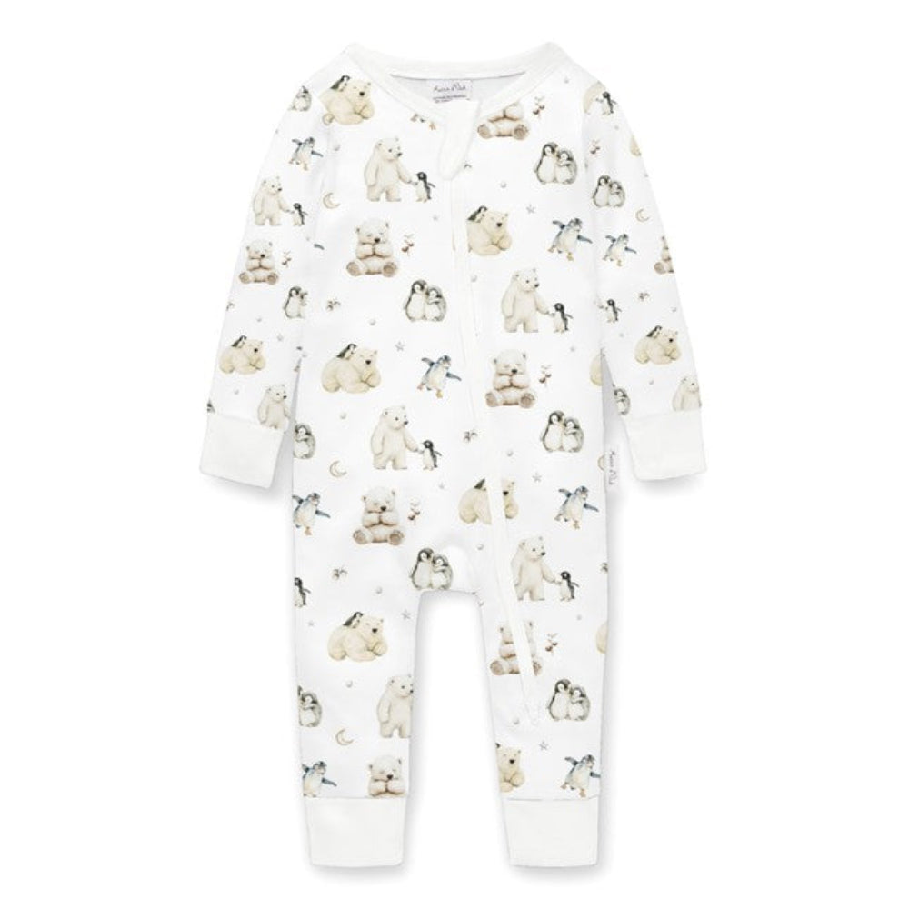 Aster + Oak Polar Friends Zip Romper
