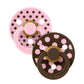 Bibs Soothers 2 pk Studio Polka - Baby Pink/Mocha