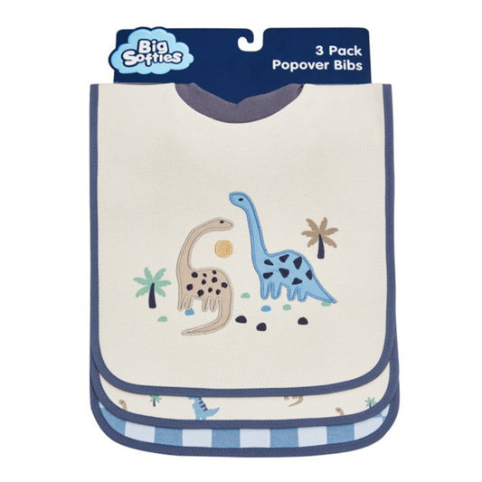 Big Softies Bib Popover 3 Pk - Dino F402