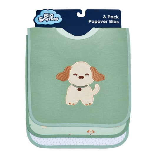 Big Softies Bib Popover 3 Pk - Puppy