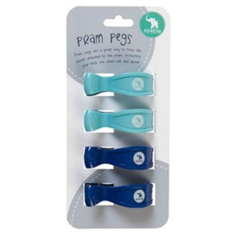 All4Ella Pram Pegs 4 Pack - Navy/Blue