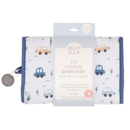 All4Ella Ice Cooling Pram Liner - Beep Beep