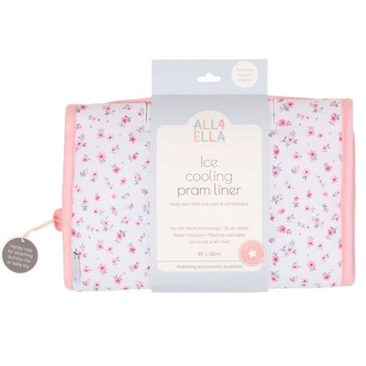 All4Ella Ice Cooling Pram Liner - Pink Petals