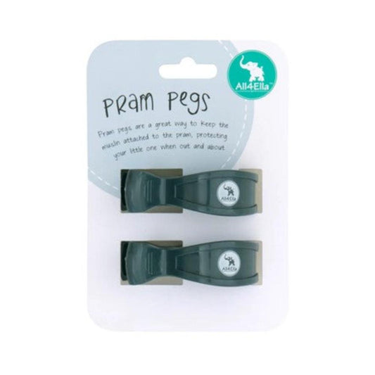 All4Ella Pram Pegs 2 Pack - Charcoal