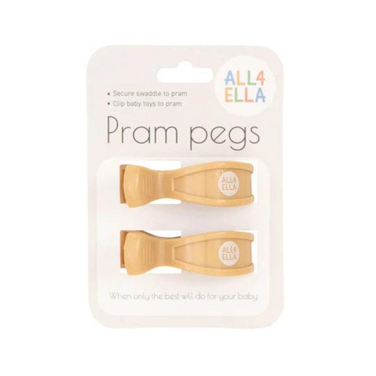 All4Ella Pram Pegs 2 Pack - Sand