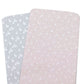 Provincial 2pk Jersey Co Sleeper/Bedside Sleeper Fitted Sheets - Blush/Grey