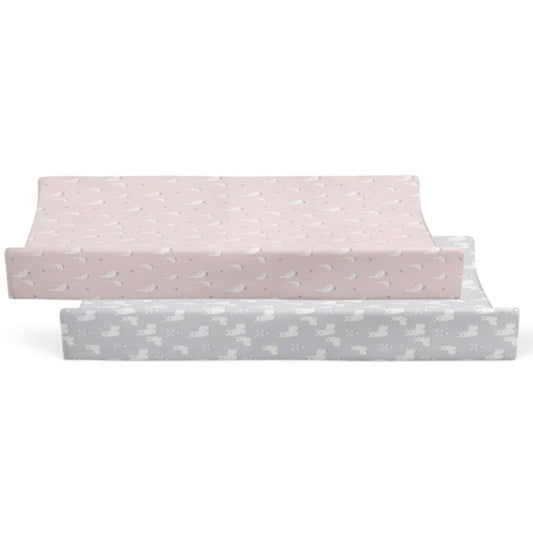 Provincial 2pk Waterproof Change Pad Covers - Blush/Grey