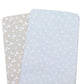 Provincial 2pk Jersey Co Sleeper/Bedside Sleeper Fitted Sheets - Sky/Almond