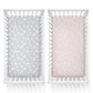 Provincial 2pk Jersey Cot Fitted Sheets - Blush/Grey