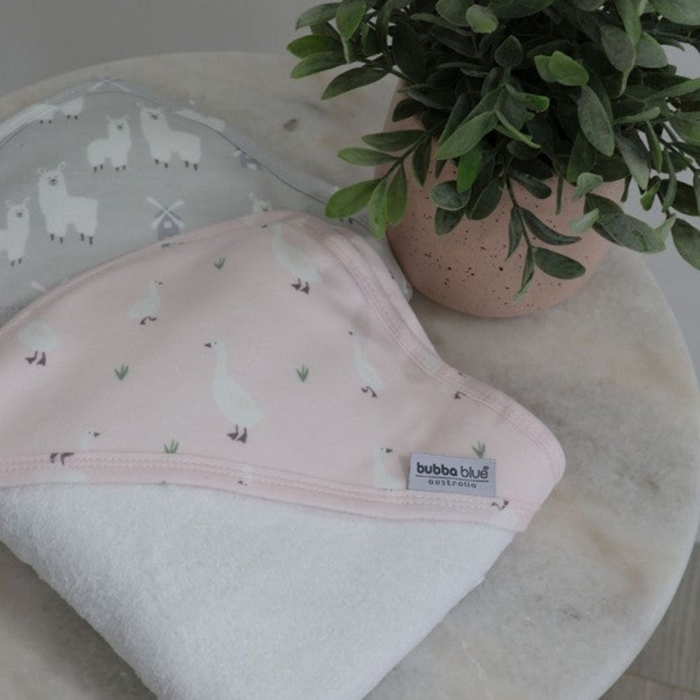 Bubba Blue Provincial 2pk Hooded Towel - Blush/Grey