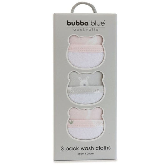 Provincial 3pk Wash Cloth - Blush/Grey