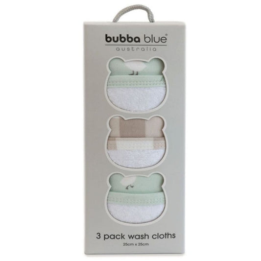 Provincial 3pk Wash Cloth - Olive/Taupe