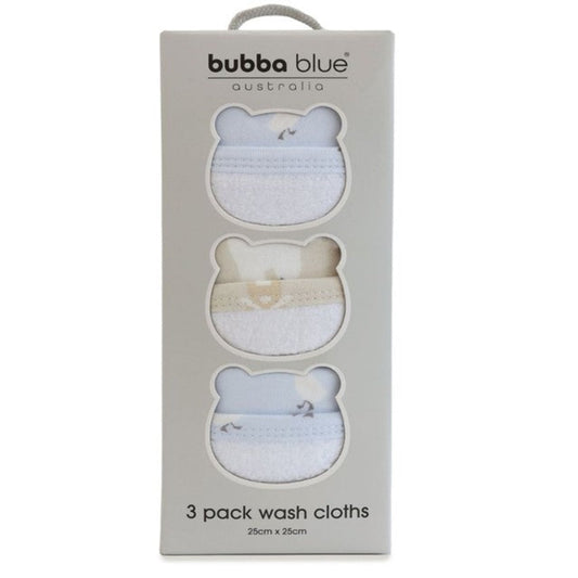 Provincial 3pk Wash Cloth - Sky/Almond
