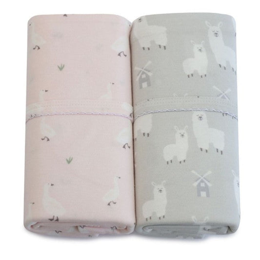 Provincial 2pk Jersey Wraps - Blush/Grey