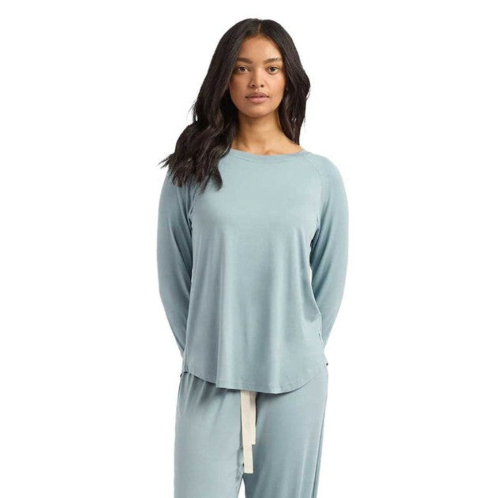 Boody Goodnight Sleep Raglan Top - Mineral Blue