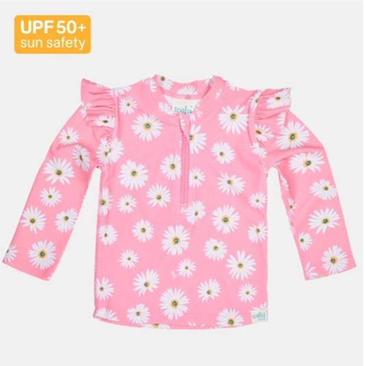 Toshi Swim Rashie Long Sleeve Ripple - Daisy Watermelon