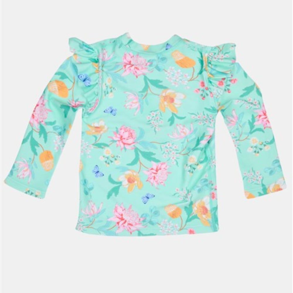 Toshi Swim Rashie Long Sleeve Ripple - Waratah Mint
