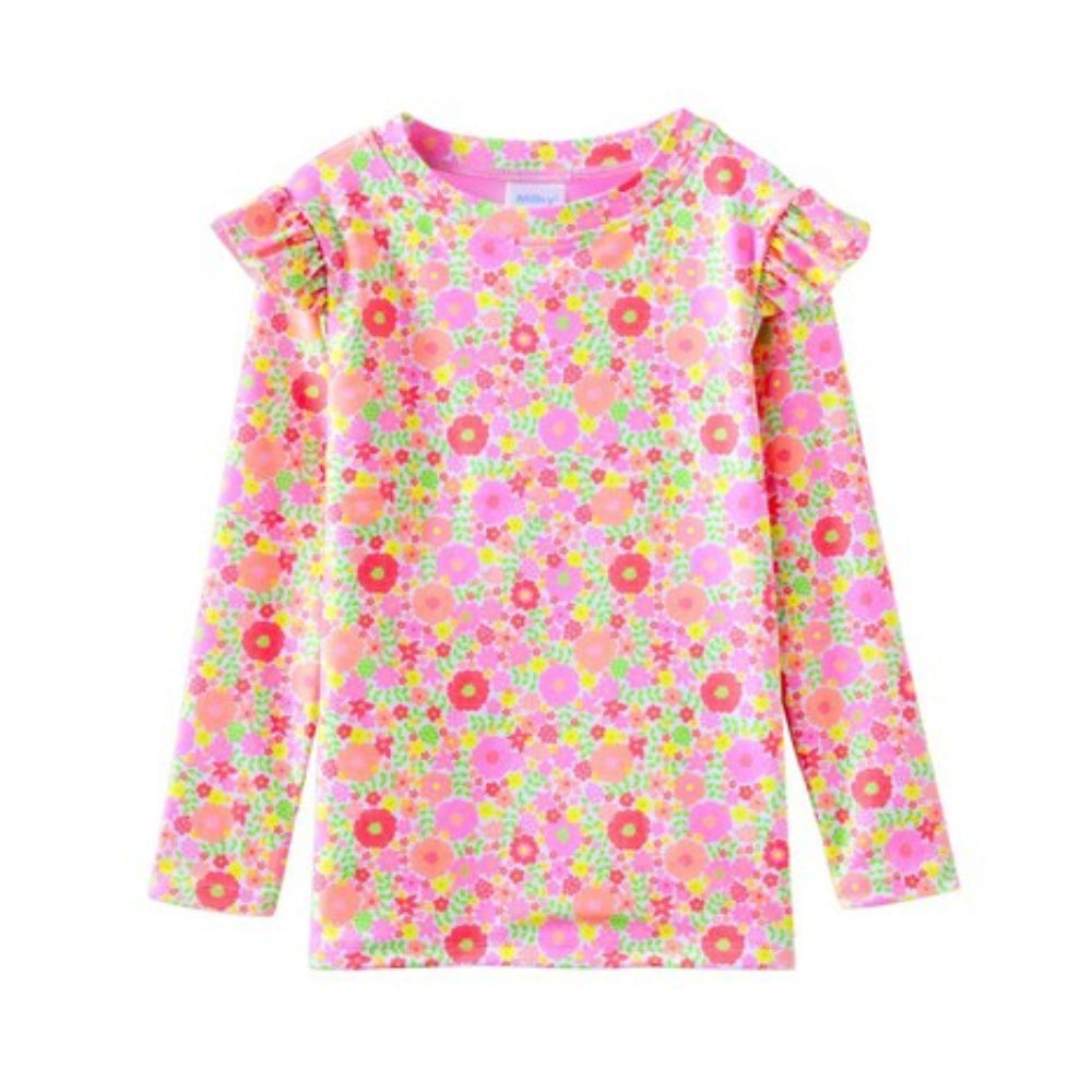 Milky Clothing Rash Vest - Neon Bloom - Girls