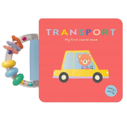 Babys World - Rattle Handle Board Book - Transport