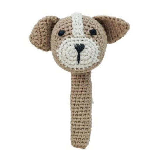 Petite Vous Crochet Hand Rattle - Parker Puppy