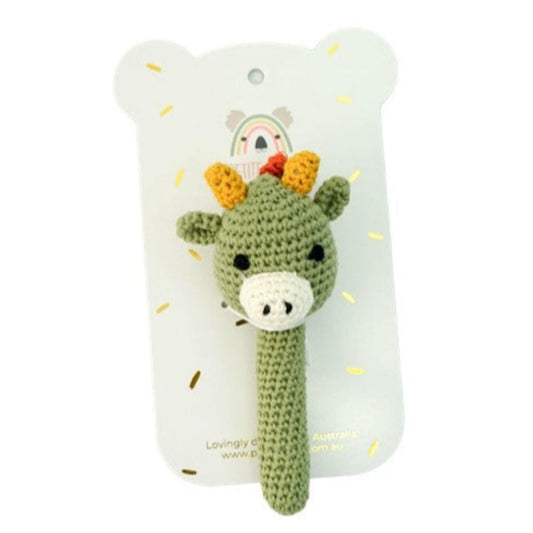 Petite Vous Crochet Hand Rattle - Spike Dinosaur