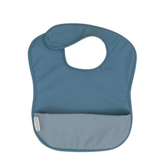 All4Ella Recycled Pouch Bib - Two Tone Blue