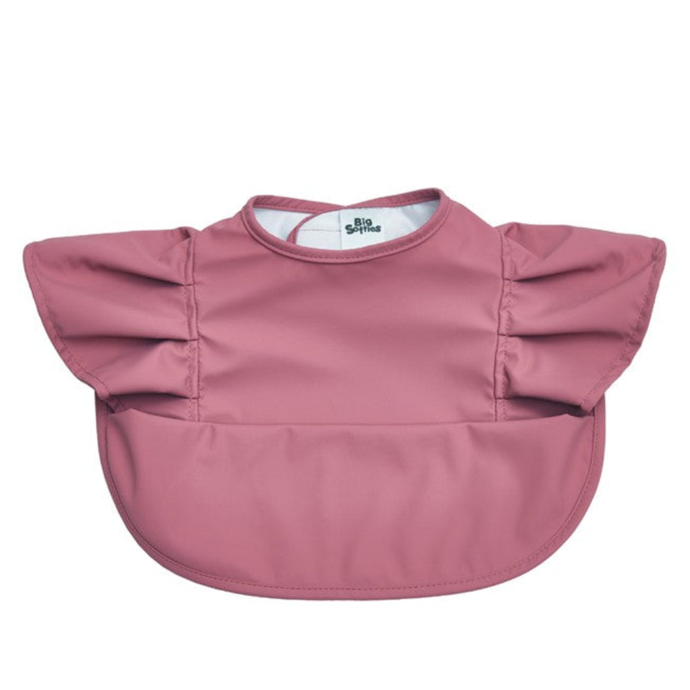 Big Softies Recycled Frill Bib - Rose 2 pk