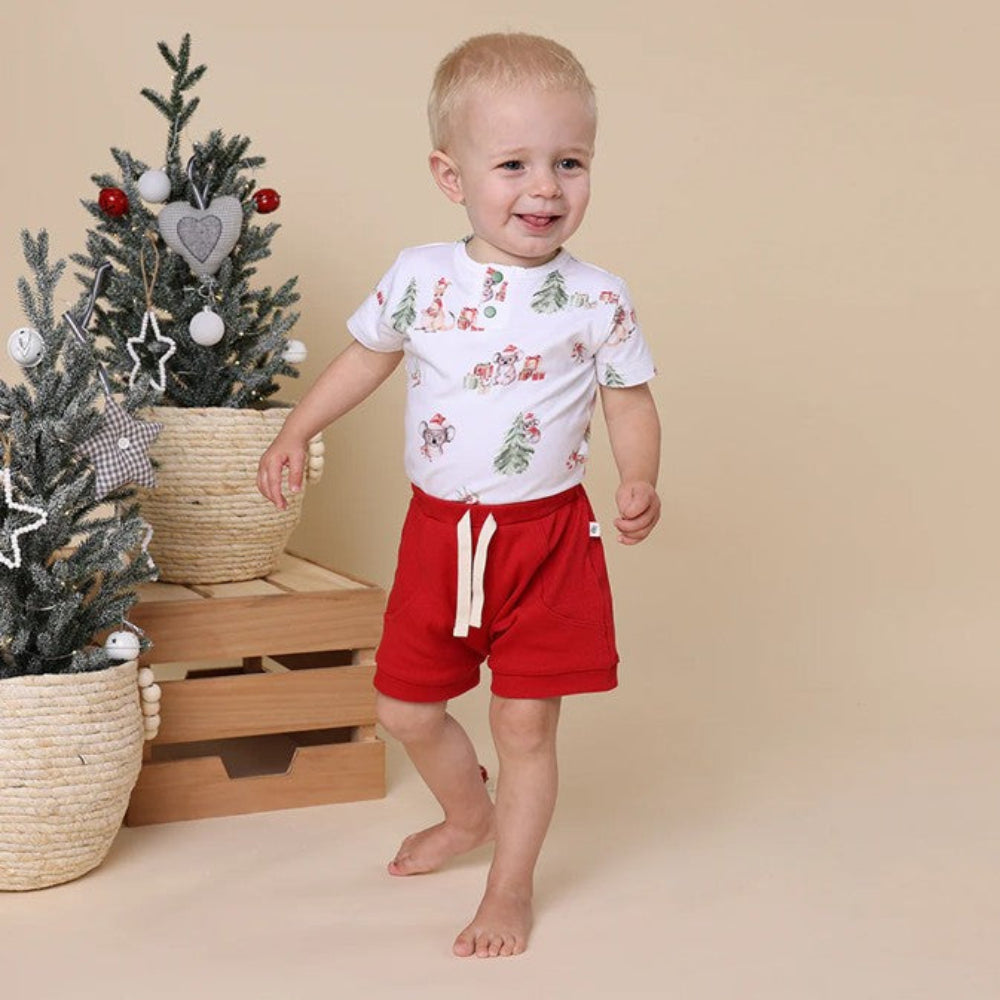 Snuggle Hunny Organic Shorts - Red