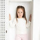 Cracked Soda Ribbed Fleece Top - Cream White