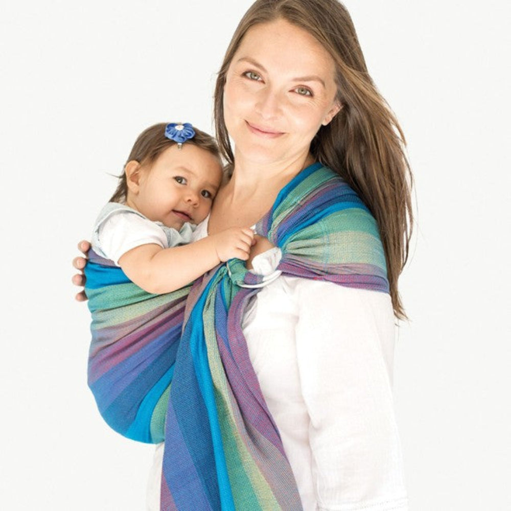 Hug a Bub Organic Ring Sling - Bondi Blues