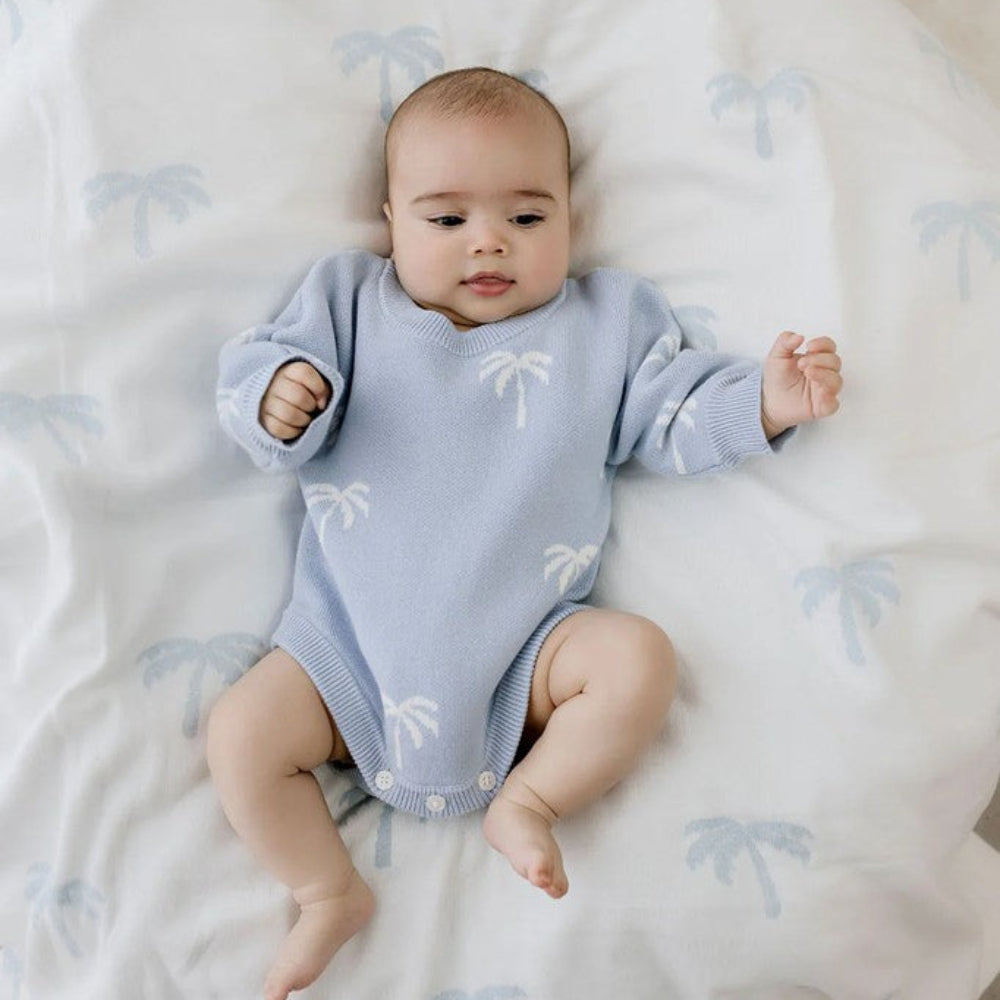 Confetti Kidz Knit Romper - Beach Palms