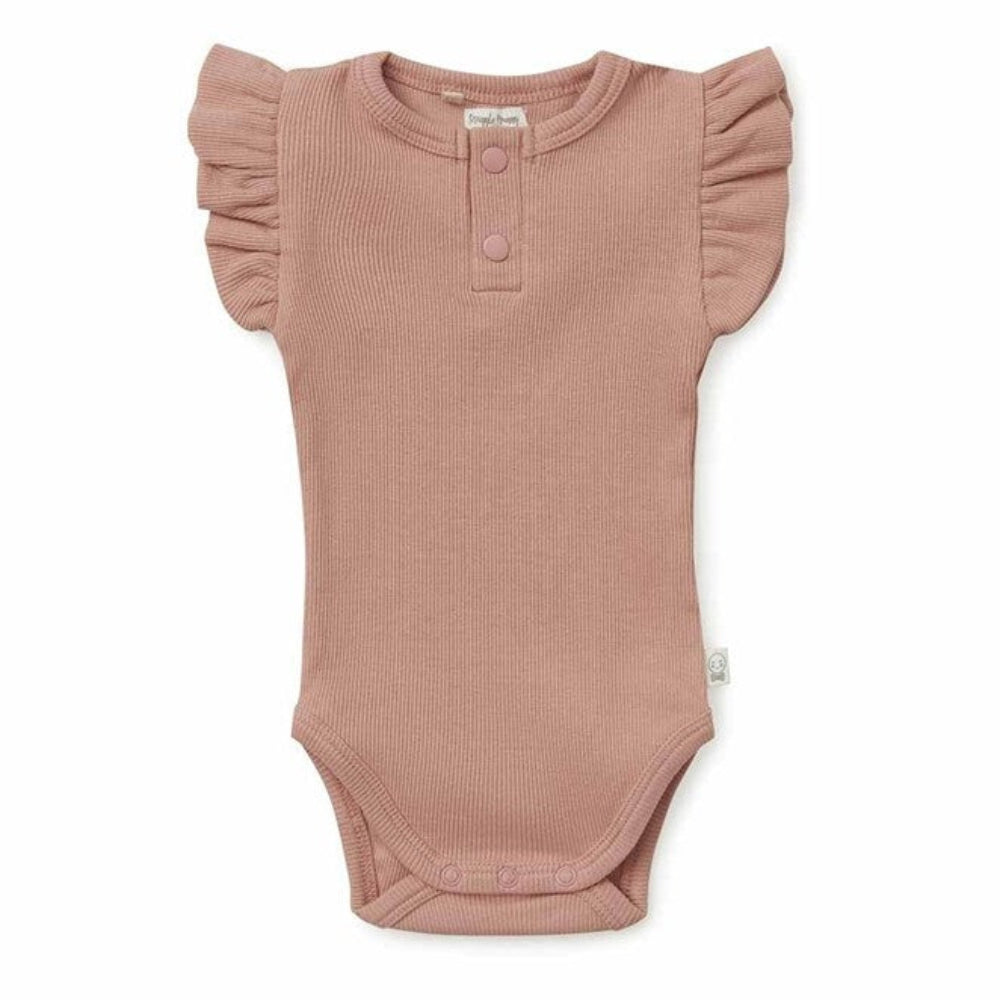 Snuggle Hunny Organic Short Sleeve Bodysuit - Rose