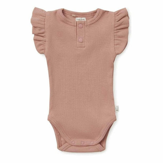 Snuggle Hunny Organic Short Sleeve Bodysuit - Rose