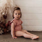 Snuggle Hunny Organic Short Sleeve Bodysuit - Rose