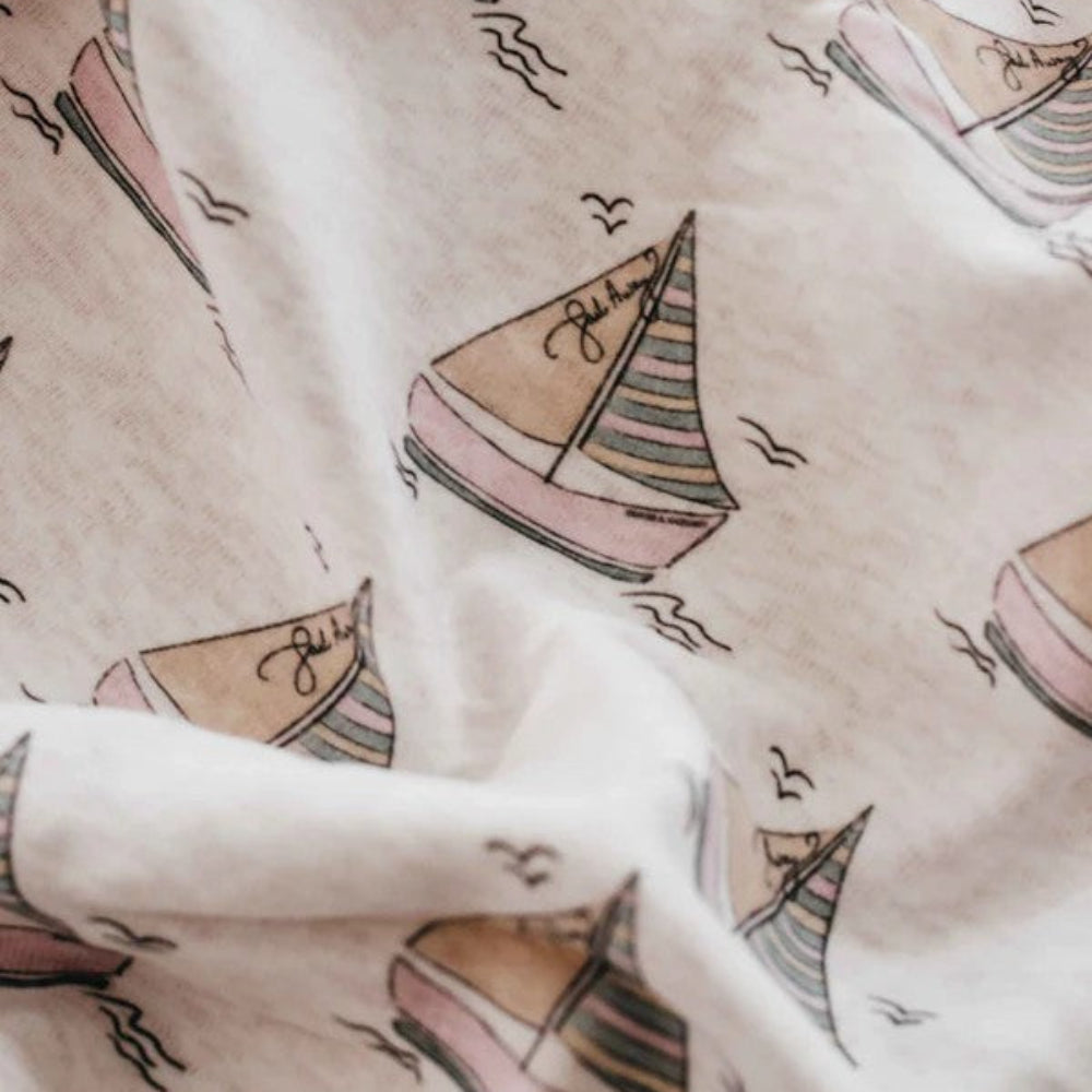Bencer and Hazelnut Jersey Swaddle - Sail Away