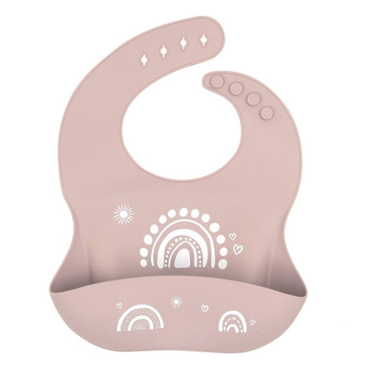 All4Ella Silicone Catch Bib - Rainbow Dusty Pink