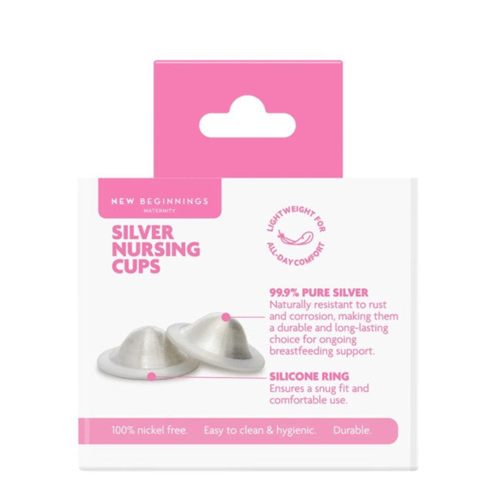 New Beginnings Silver Nursing Cups - 55mm