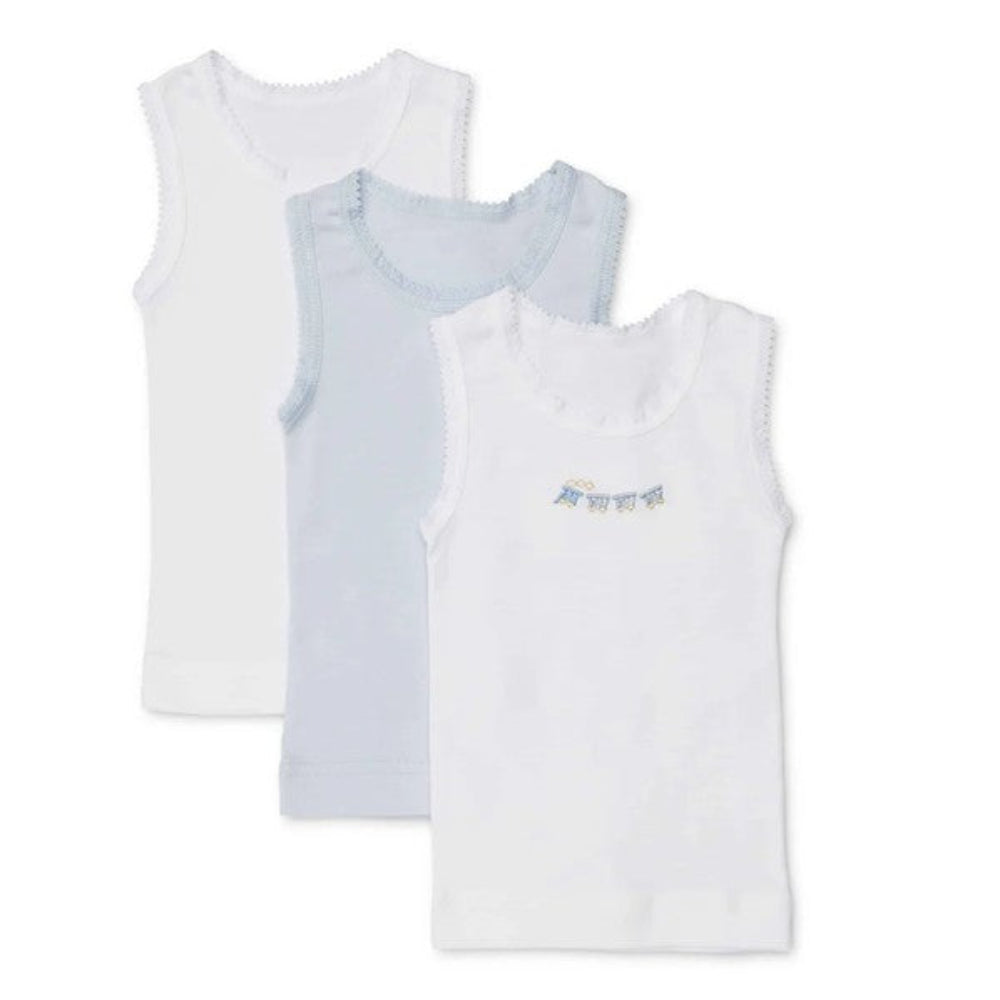 Marquise Singlets 3 Pk White/Blue