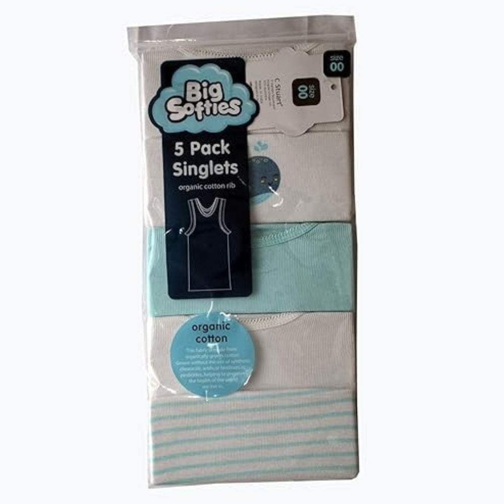 Big Softies Organic Cotton Singlets - 5 pk - Boys