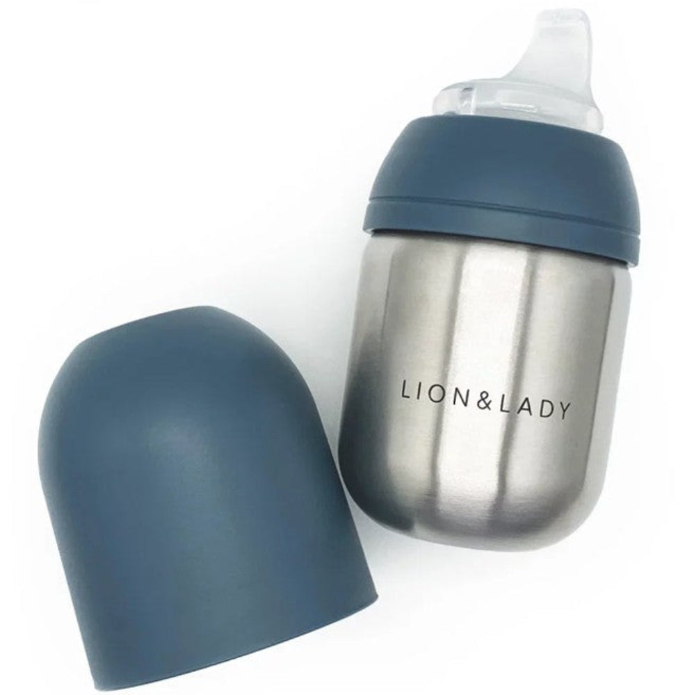 Lion + Lady Stainless Steel Sippy Cup - French Navy