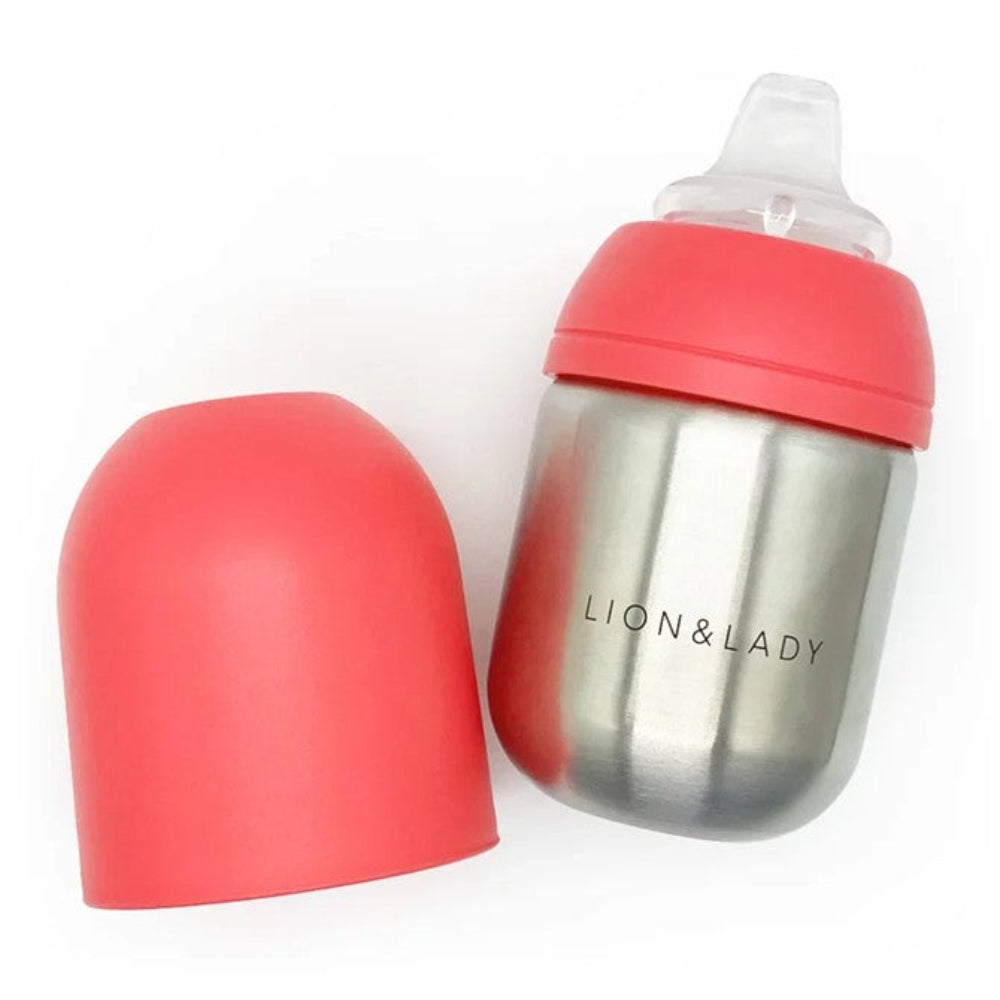 Lion + Lady Stainless Steel Sippy Cup - Fuschia Pink
