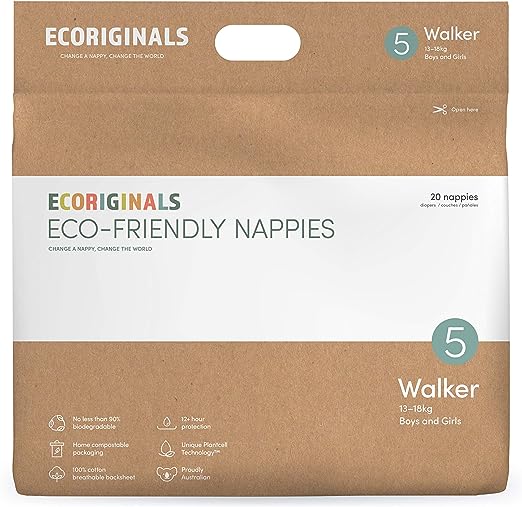 Ecoriginals Eco Friendly Nappies - 5 - Walker - 13 to 18 kg