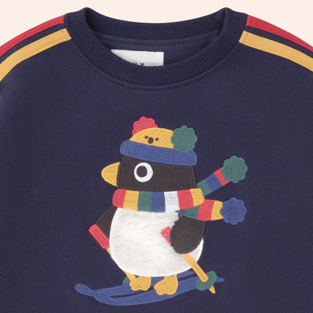 Huxbaby Ski Percy Stripe Drop Shoulder Sweatshirt