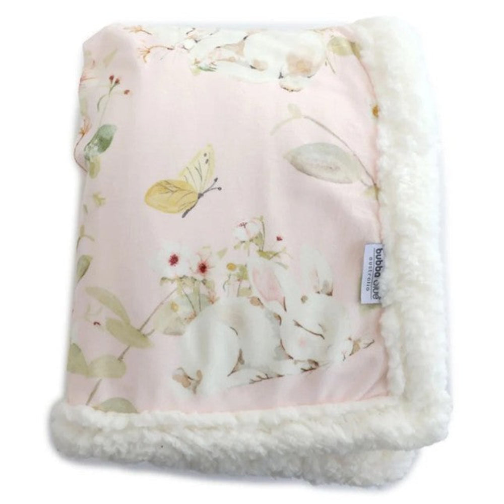 Bubba Blue Reversible Cuddle Blanket - Sleeping Bunny