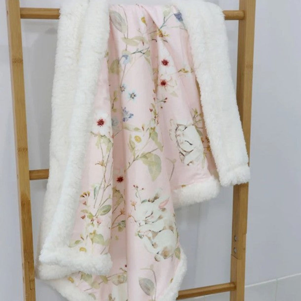 Bubba Blue Reversible Cuddle Blanket - Sleeping Bunny